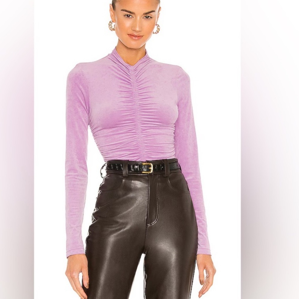 ALC ansel ruched long sleeve mock neck